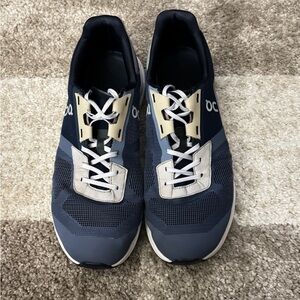 On Running Men's Navy and Cream Athletic Shoes